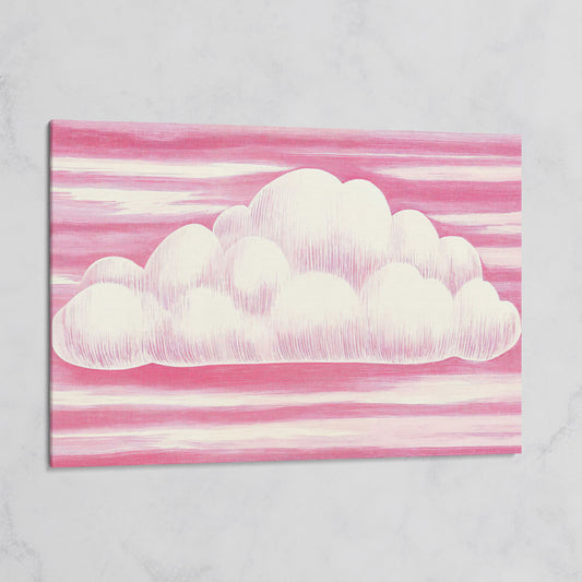 Pink Cloud Canvas Art for Kids' Rooms on gallery wrap