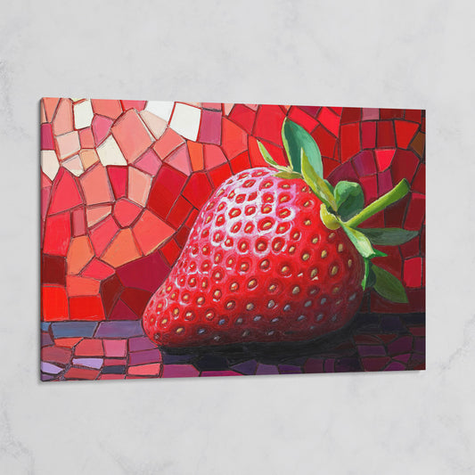 Strawberry Mosaic Canvas Print for Modern Kitchens on gallery wrap