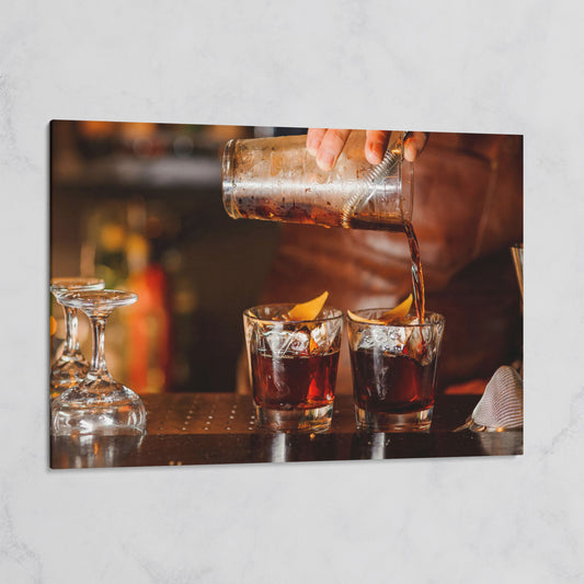 Negroni Cocktail Canvas Print on gallery wrap