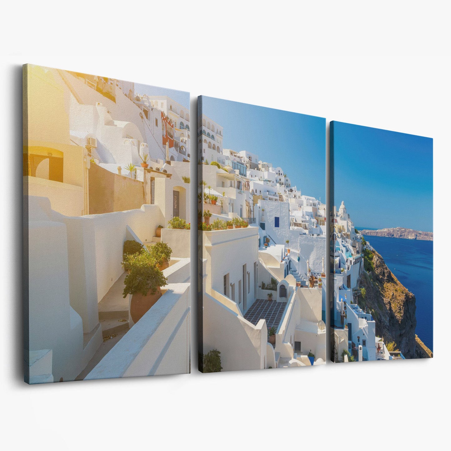 Santorini, Greece Canvas Print as 3-panel split version