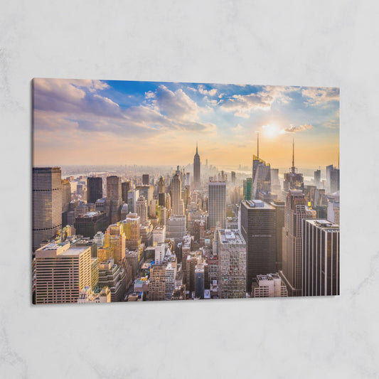 New York City Skyline Panoramic Canvas on gallery wrap