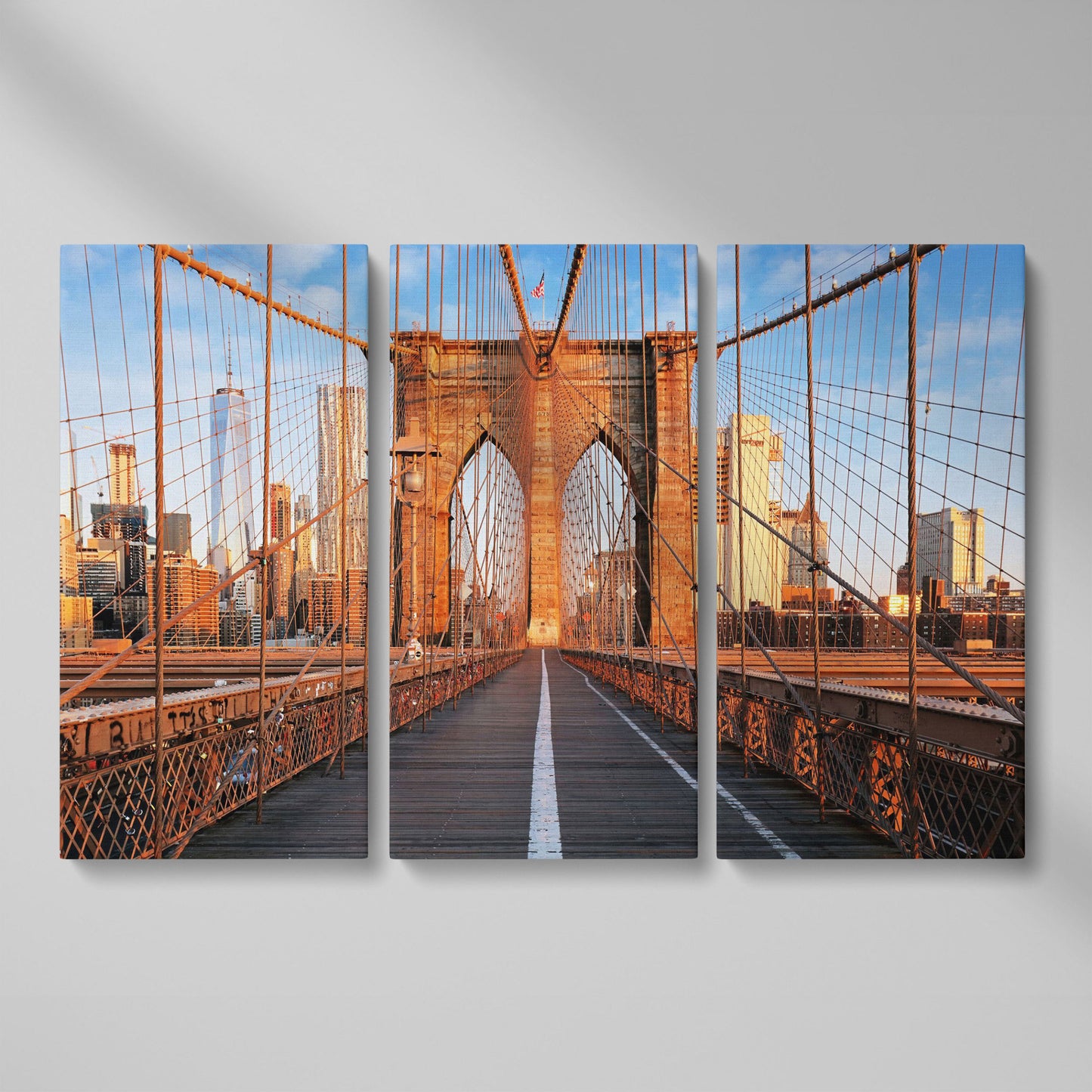 Brooklyn Bridge New York Canvas Print as 3-panel split version