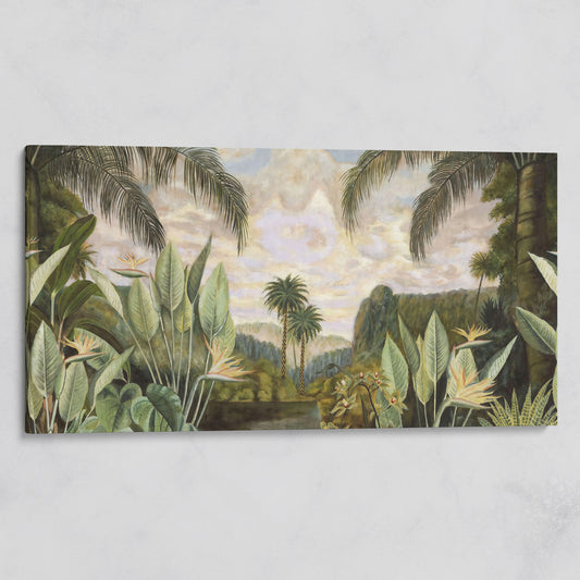 Tropical Jungle with Banana Leaves Canvas on gallery wrap