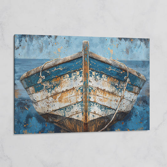 Vintage Wooden Boat Canvas on gallery wrap