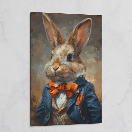 Elegant Bunny Portrait Canvas on gallery wrap