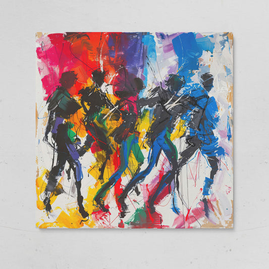 Abstract Dancing People Canvas Art on gallery wrap