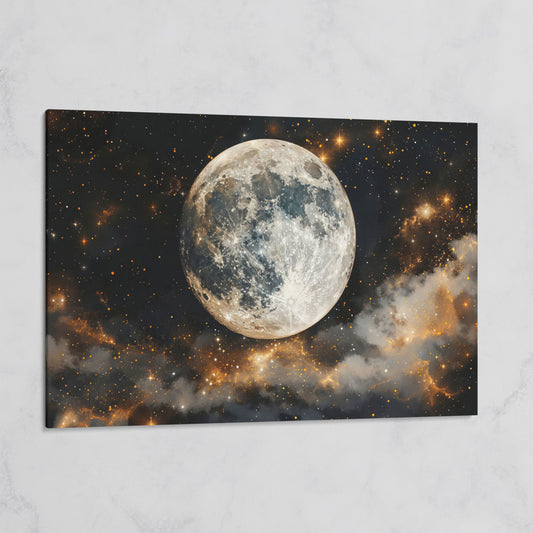 Moonlit Nights and Starry Skies Canvas Print on gallery wrap