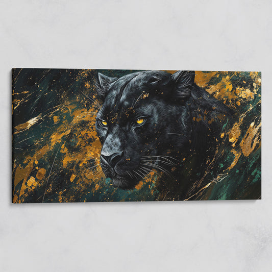 Black Panther Wildlife Canvas on gallery wrap