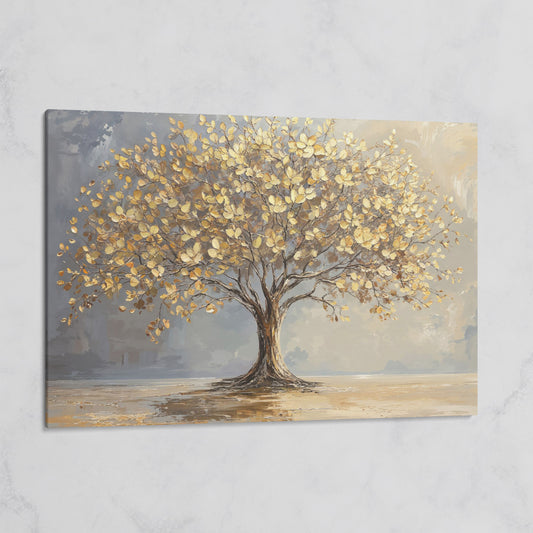 Golden Leaf Tree Canvas Print on gallery wrap