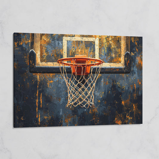 Basketball Hoop from Below Canvas Print on gallery wrap