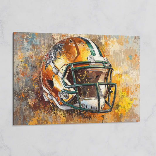 Vibrant Football Helmet Pop Art Canvas on gallery wrap