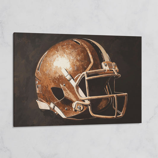 Classic Football Helmet Canvas Print on gallery wrap