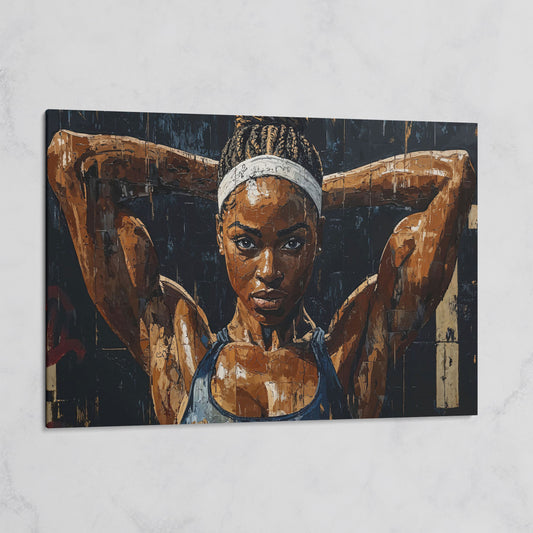 Athletic Woman Portrait Canvas Print on gallery wrap