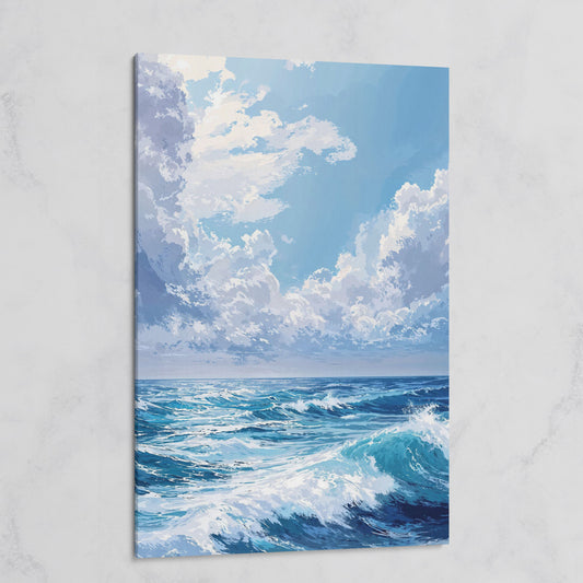 Ocean Waves Seascape Canvas. Nautical Wall Art on gallery wrap