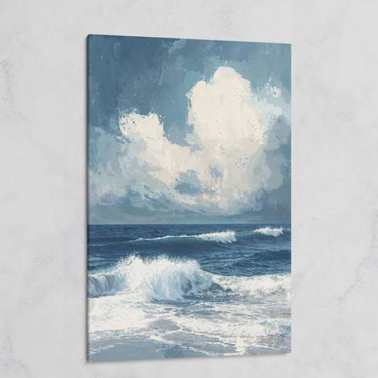 Ocean Waves and Clouds Seascape Canvas on gallery wrap