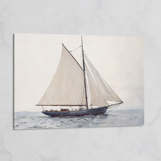 Sailing Ship Watercolor Canvas on gallery wrap