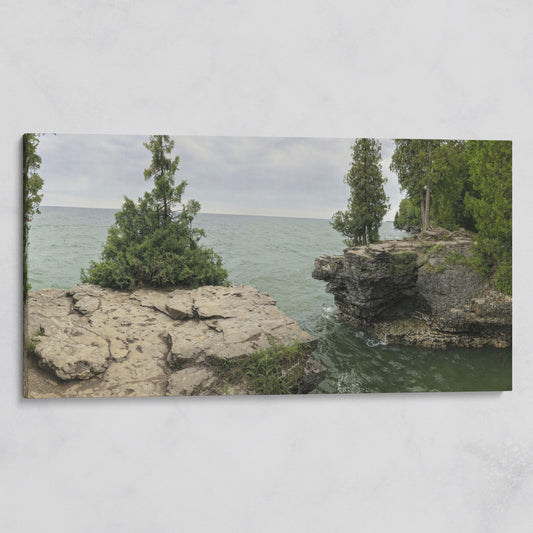 Cave Point Park Panoramic Canvas on gallery wrap