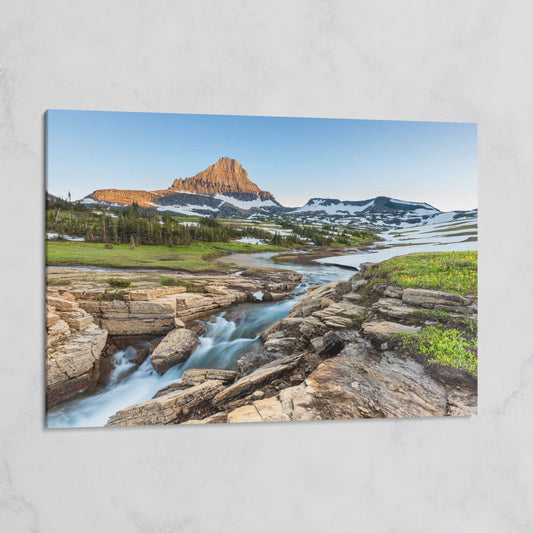 Logan Pass in Summer Canvas Print, Panoramic on gallery wrap