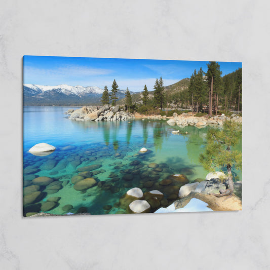 Serenity in Lake Tahoe Canvas Print: Sand Harbor Beauty on gallery wrap