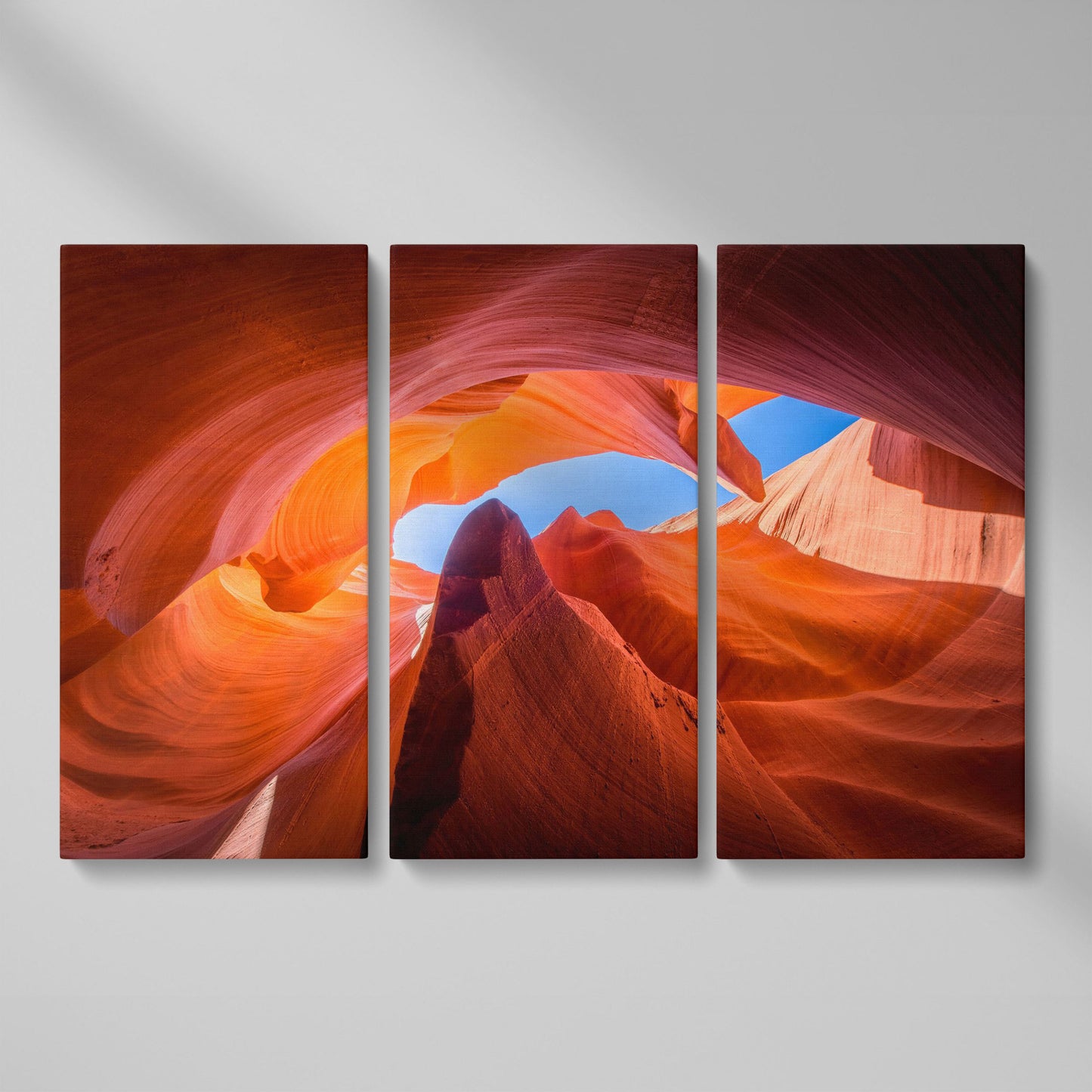 Antelope Canyon Natural Rock Formation Canvas as 3-panel split version