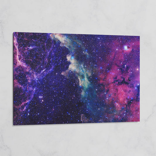 Cosmic Galaxies Canvas Print with Violet Nebula on gallery wrap