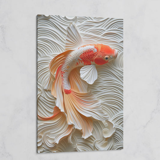 Koi Fish Canvas Print with Asian Aesthetic on gallery wrap
