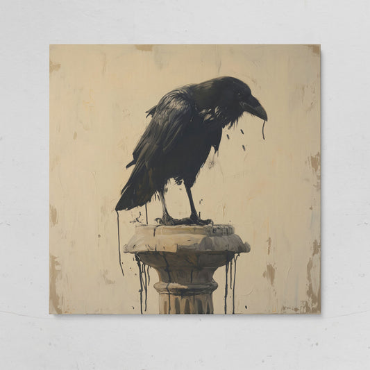 Mystical Raven Square Canvas on gallery wrap