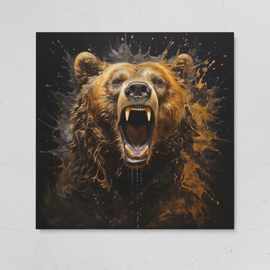 Ferocious Grizzly Roar Canvas on gallery wrap