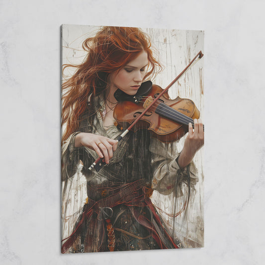 Redheaded Violinist in Creative Flow Canvas on gallery wrap