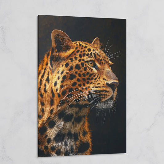 Leopard's Intense Gaze Canvas Print on gallery wrap