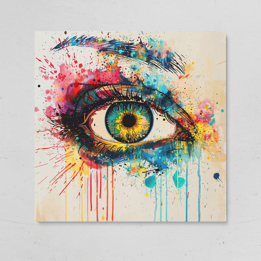 Colorful Eye Pop Art Canvas on gallery wrap