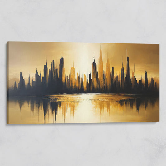 Urban Reflection Cityscape Canvas on gallery wrap