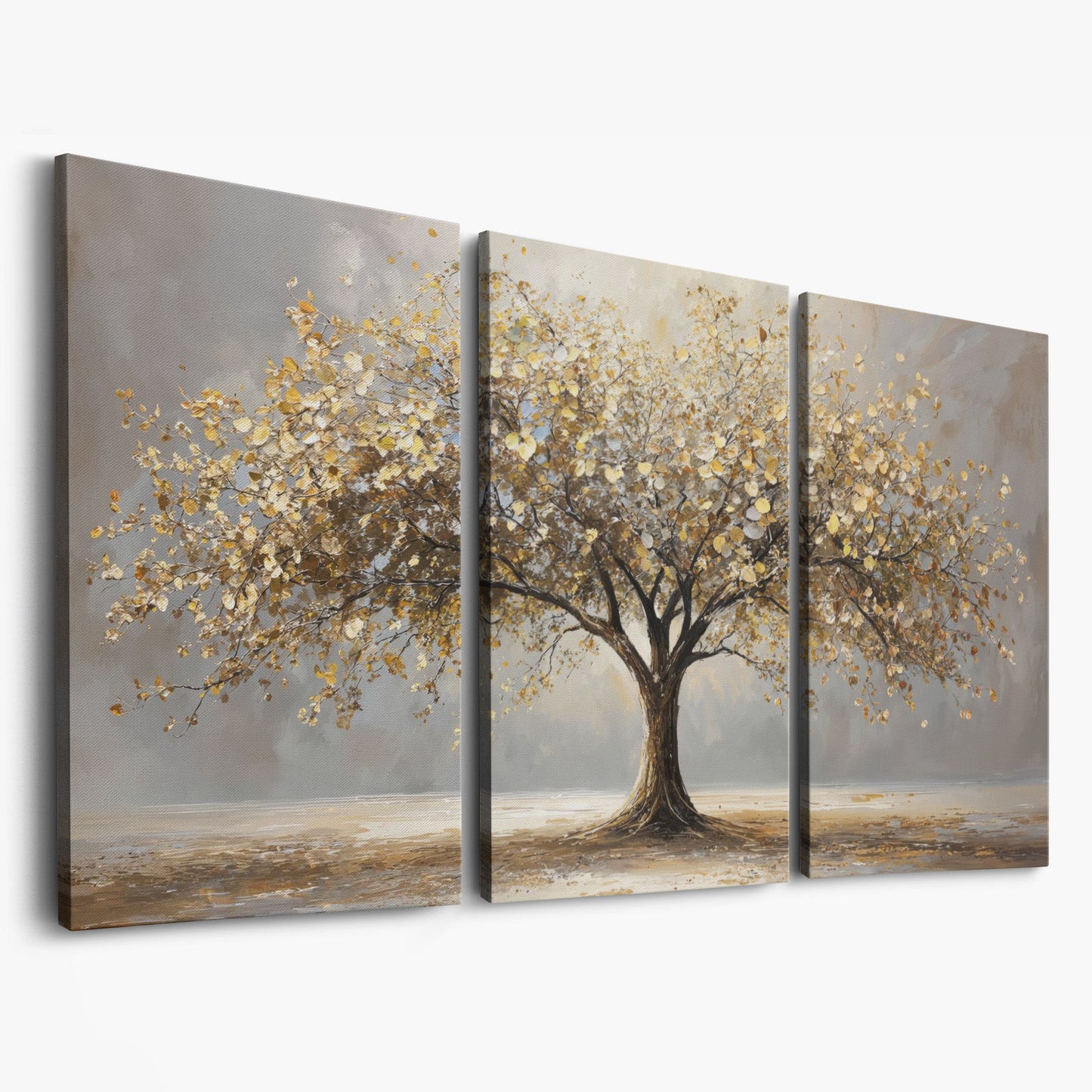Autumn Tree of Life Canvas as 3-panel split version