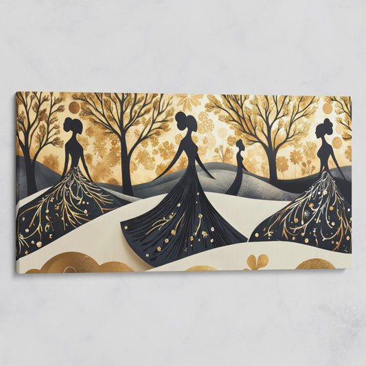 Fashion Silhouettes Canvas Print for Modern Walls on gallery wrap