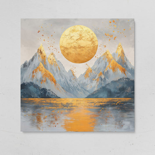 Surreal Sun and Mountain Canvas on gallery wrap