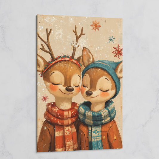 Adorable Reindeer Canvas Print for Kids' Rooms on gallery wrap