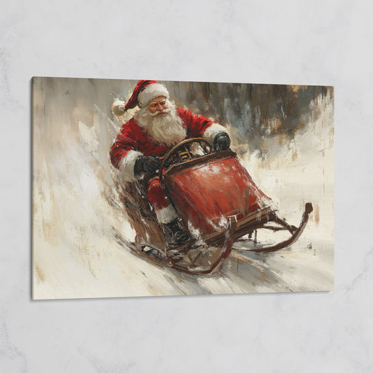 Santa's Sleigh Ride Canvas Print on gallery wrap