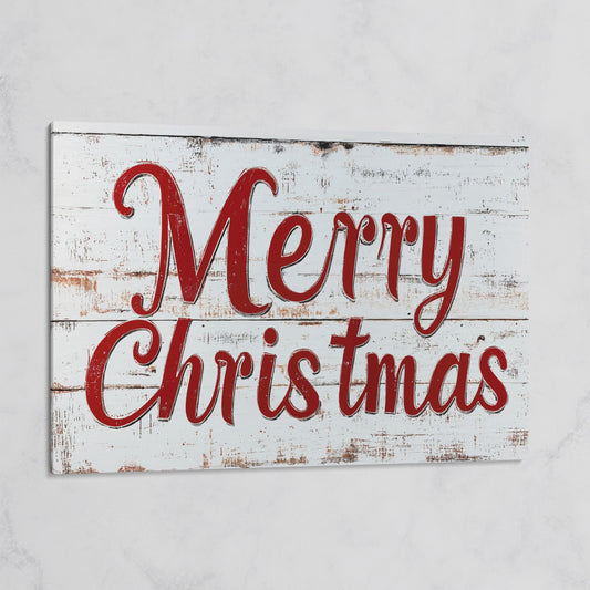 Rustic Merry Christmas Canvas Print on gallery wrap