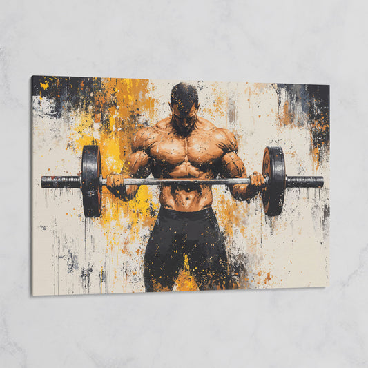 Strongman with Gold Splatter Canvas Print on gallery wrap