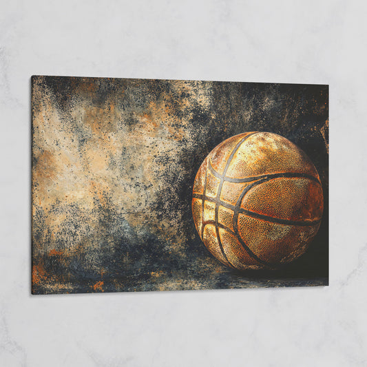 Modern Basketball on Charcoal Canvas on gallery wrap