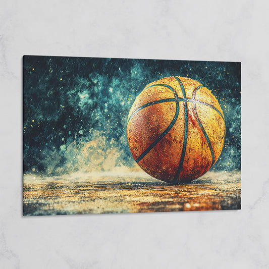 Basketball Abstract Canvas Print for Boys Room on gallery wrap