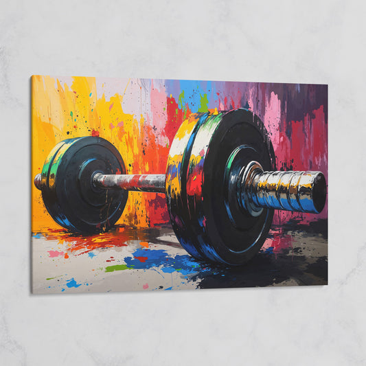 Colorful Barbell Abstract Canvas on gallery wrap