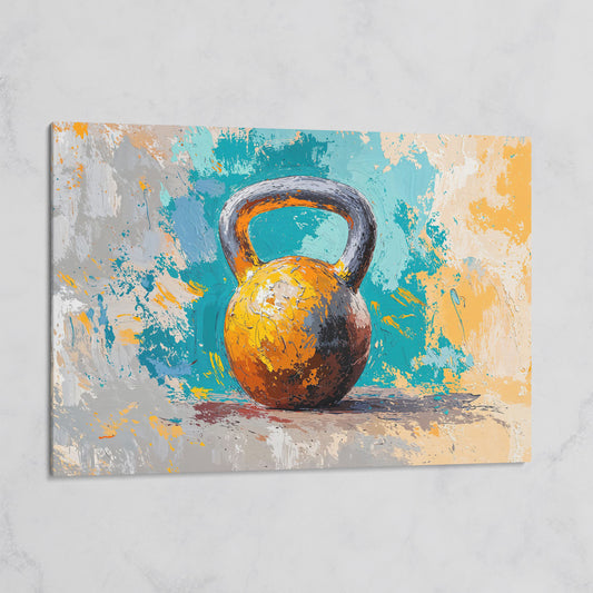Kettlebell Abstract Canvas for Home Gym on gallery wrap