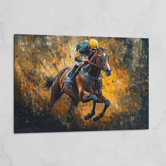 Dynamic Jockey Horse Racing Canvas Print on gallery wrap