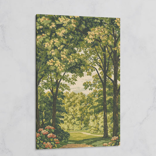 Peaceful Green Landscape Canvas on gallery wrap