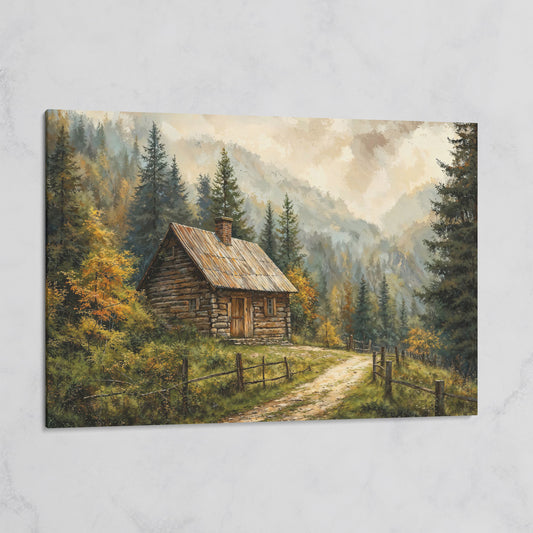Autumn Forest Mountain Landscape Canvas on gallery wrap