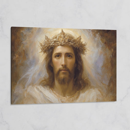 Jesus Christ Crown of Thorns Portrait Canvas Wall Art on gallery wrap