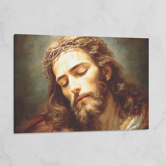 Holy Face of Jesus: Crown of Thorns Portrait Canvas Art on gallery wrap