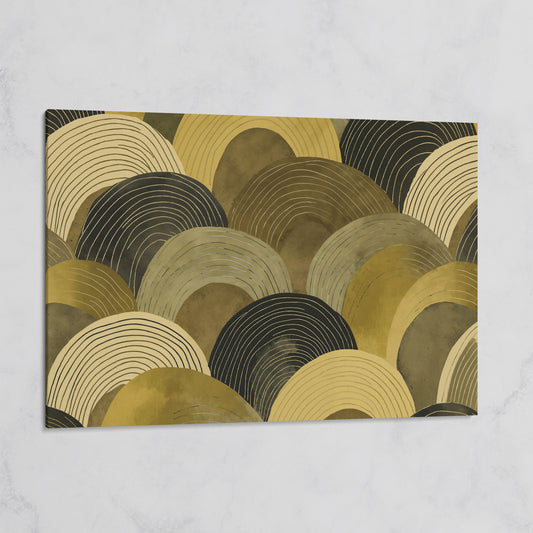 Abstract Arches Canvas Art: Rolling Hills and Wave Forms on gallery wrap