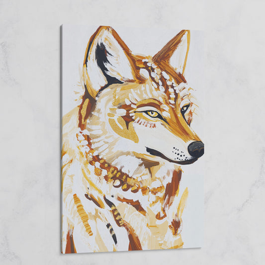 Wolf Portrait Canvas Wall Art, Wildlife Close-Up Print on gallery wrap